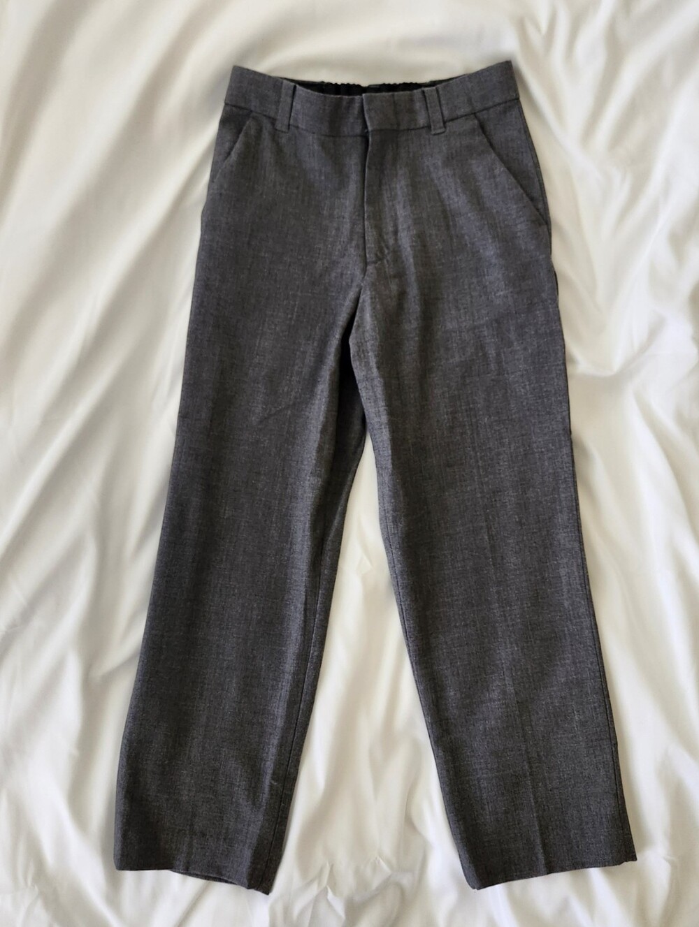 Calvin Klein Boys Slim Fit Flat Front Gray Pants Size 7 NWOT